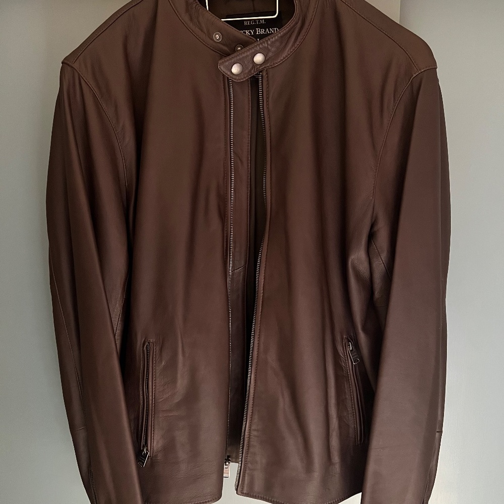 Lucky Brand Leather Bonneville Racer Jacket in XL - Picture 9 of 13